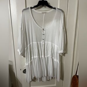 We the Free Free People White flowy top size large